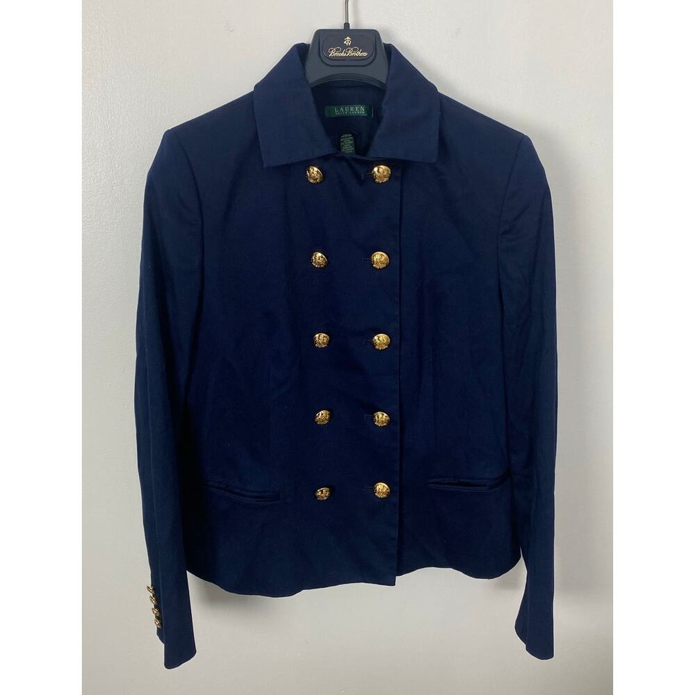 Ralph Lauren Navy Double-Breasted Gold Button Jacket